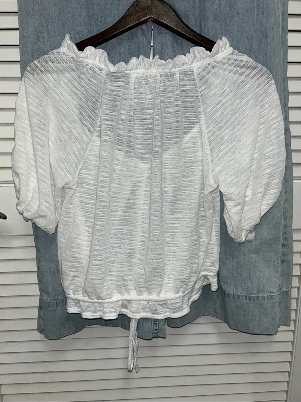 Free People Dorothy White Ruffle Prairie Top - Picture 3 of 3